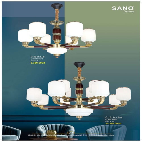 Đèn chùm Sano Lighting C 10113/6, C 10114/8+4