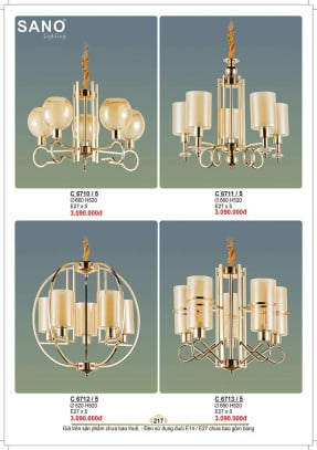 Đèn chùm Sano Lighting C 6710/5, C 6711/5, C 6712/5, C 6713/5