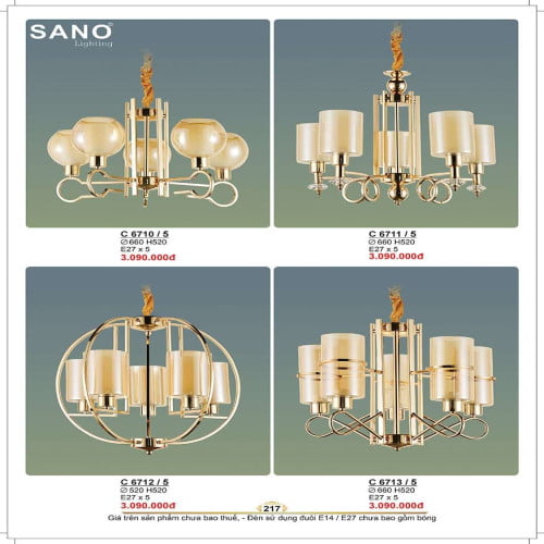 Đèn chùm Sano Lighting C 6710/5, C 6711/5, C 6712/5, C 6713/5