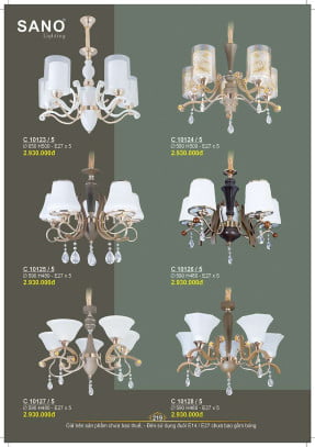 Đèn chùm Sano Lighting C 10123/5, C 10124/5, C 10125/5, C 10126/5, C 10127/5, C 10128/5