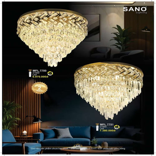 Đèn mâm pha lê Sano Lighting ML 7750, ML 7751