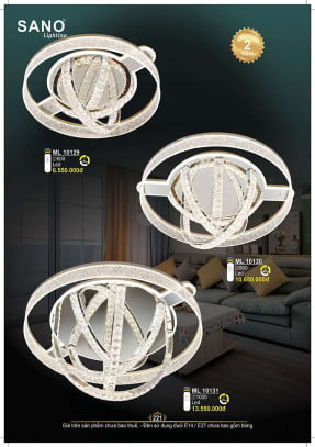 Đèn mâm pha lê Sano Lighting ML 10129, ML 10130, ML 10131