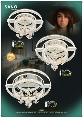 Đèn mâm pha lê Sano Lighting ML 10138, ML 10139, ML 10140