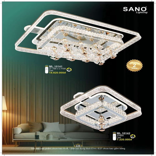 Đèn mâm pha lê Sano Lighting ML 10141, ML 10142