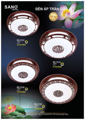 Đèn mâm gỗ Sano Lighting MG 10143, MG 10144, MG 10145, MG 10146