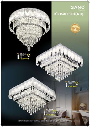 Đèn mâm pha lê Sano Lighting ML 7838, ML 7855, ML 7857