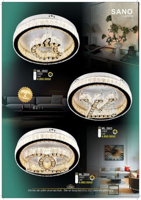 Đèn mâm pha lê Sano Lighting ML 2662, ML 2663, ML 2664