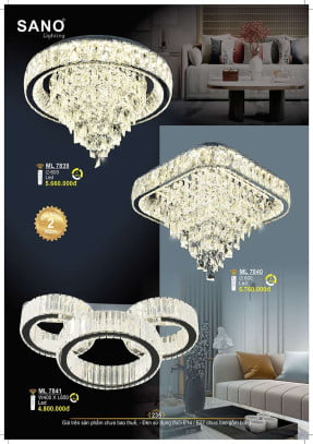 Đèn mâm pha lê Sano Lighting ML 7839, ML 7840, ML 7841
