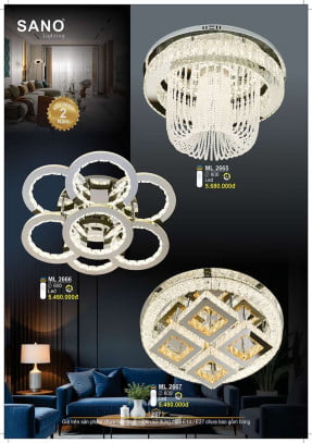 Đèn mâm pha lê Sano Lighting ML 2665, ML 2666, ML 2667
