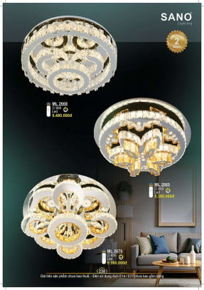 Đèn mâm pha lê Sano Lighting ML 2668, ML 2669, ML 2670