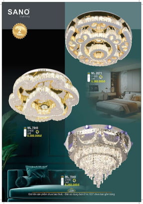 Đèn mâm pha lê Sano Lighting ML 2671, ML 7845, ML 7848