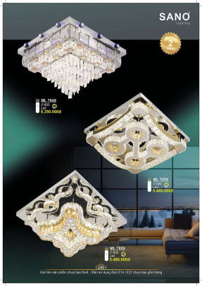 Đèn mâm pha lê Sano Lighting ML 7849, ML 7858, ML 7859