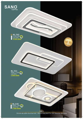 Đèn mâm ốp trần Sano Lighting ML 7805, ML 7833, ML 5189