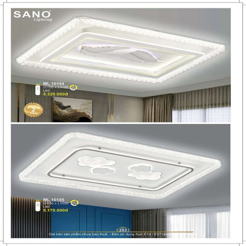 Đèn mâm ốp trần Sano Lighting ML 10154, ML 10155