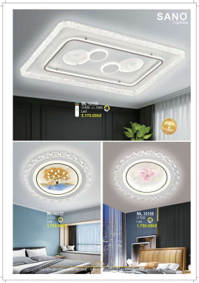 Đèn mâm ốp trần Sano Lighting ML 10156, ML 10157, ML 10158