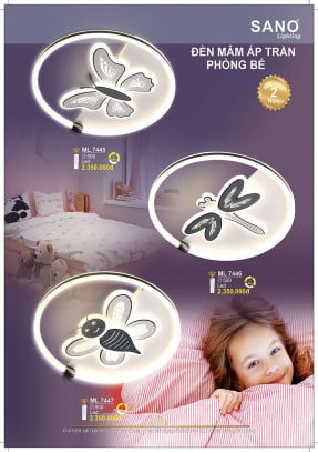 Đèn mâm ốp trần Sano Lighting ML 7445, ML 7446, ML 7447