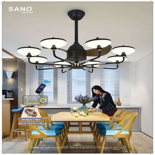 Quạt trần Sano Lighting QĐ 5195/8