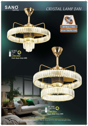 Quạt trần Sano Lighting Q 7917, Q 7918