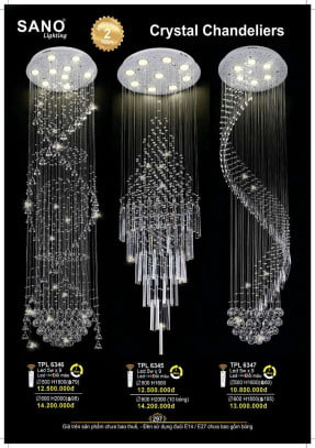 Đèn thả Sano Lighting TPL 6346, TPL 6345, TPL 6347