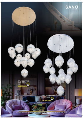 Đèn thả Sano Lighting TPL 10207/12+1, TPL 10208/12+1