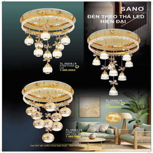 Đèn thả Sano Lighting TL 10219/9, TL 10220/9, TL 10221/9