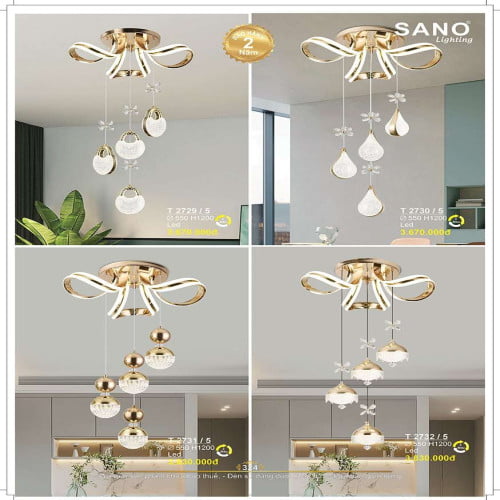 Đèn thả Sano Lighting T 2729/5, T 2730/5, T 2731/5, T 2732/5