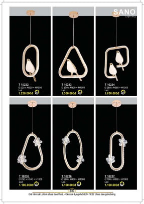 Đèn thả Sano Lighting T 10232, T 10233, T 10234, T 10235, T 10236, T 10237
