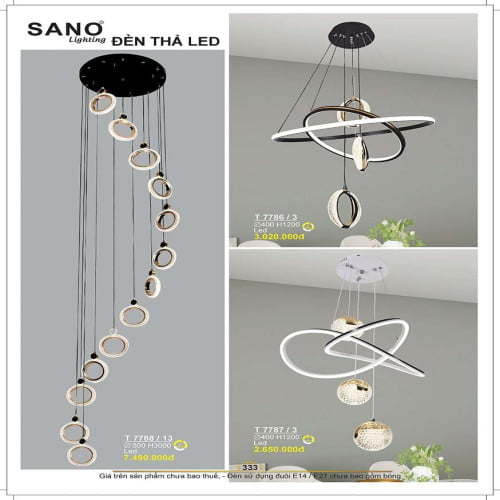 Đèn thả Sano Lighting T 7788/13, T 7786/3, T 7787/3
