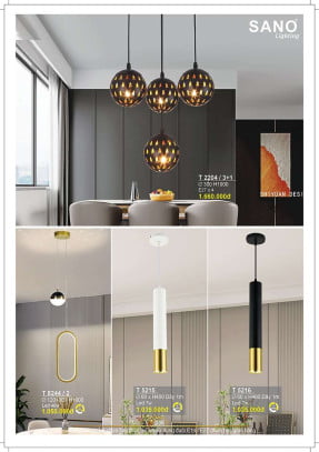 Đèn thả Sano Lighting T 2204/3+1, T 8244/2, T 5215, T 5216