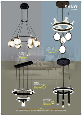 Đèn thả Sano Lighting T 5569/6, T 5211/3+1, T 5575, T 5572/3+1