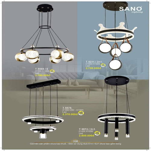 Đèn thả Sano Lighting T 5569/6, T 5211/3+1, T 5575, T 5572/3+1