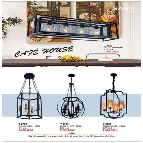 Đèn thả Sano Lighting T 2757, T 2758, T 2759, T 2760