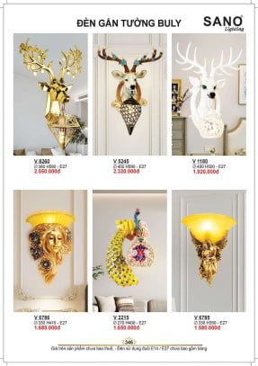 Đèn tường Sano Lighting V 8260, V 5245, V 1180, V 6786, V 2215, V 6785