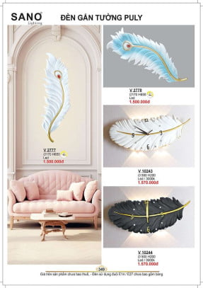 Đèn tường Sano Lighting V 2777, V 2778, V 10243, V 10244