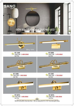 Đèn soi gương & tranh Sano Lighting ST 1245, ST 8280, ST 7258, ST 7257, ST 8273, ST 8274