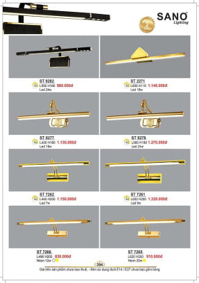 Đèn soi gương & tranh Sano Lighting ST 8282, ST 2271, ST 8277, ST 8278, ST 7262, ST 7261, ST 7266, ST 7265