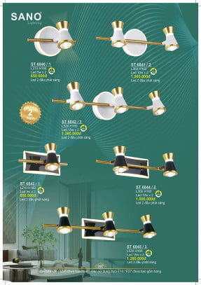 Đèn soi gương & tranh Sano Lighting ST 6840/1, ST 6841/2, ST 6842/3, ST 6843/1, ST 6844/2, ST 6845/3