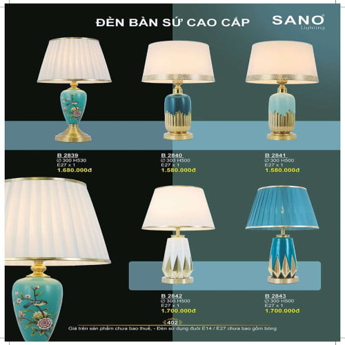 Đèn bàn Sano Lighting B 2839, B 2840, B 2841, B 2842, B 2843