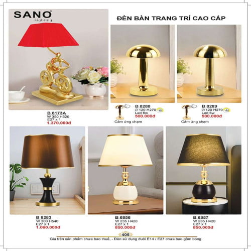 Đèn bàn Sano Lighting B 6173A, B 8288, B 8289, B 8283, B 6856, B 6857