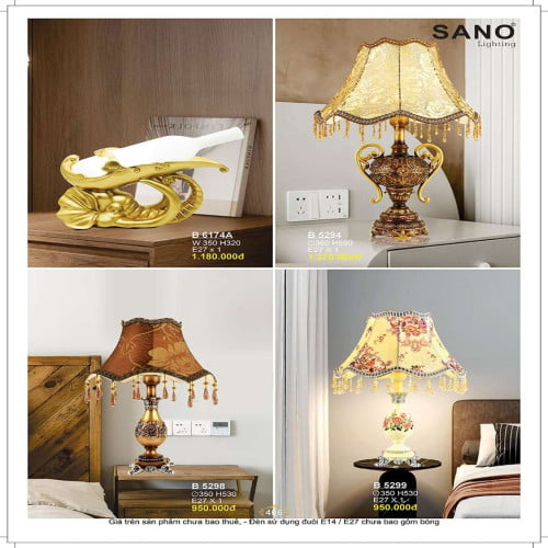 Đèn bàn Sano Lighting B 6174A, B 5294, B 5298, B 5299