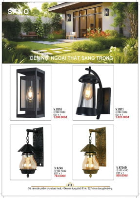Đèn vách Sano Lighting V 2810, V 2811, V 6724, V 6724Đ
