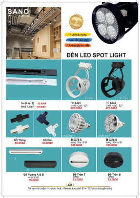 Đèn led spot light Sano Lighting PR 6231, PR 6232, PR 6275 A, PR 6275 B, PR 175, PR 178, PR 152, PR 153
