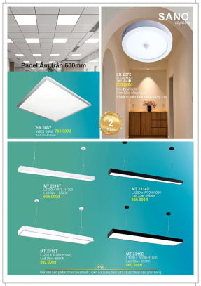 Đèn led ốp nổi Sano Lighting LN 2872, SM 3662, MT 2314T, MT 2314D, MT 2315T, MT 2315Đ