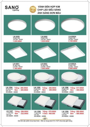 Đèn led ốp nổi Sano Lighting LN 6559, LN 6560, LN 6560A, LN 6561, LN 6562, LN 6562A, LN 1294, LN 1295, LN 1296, LN 1297, LN 1298, LN 1299