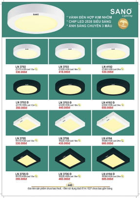Đèn led ốp nổi Sano Lighting LN 3702, LN 3703, LN 4192, LN 3702 Đ, LN 3703 Đ, LN 4192 Đ, LN 3705, LN 3706, LN 4194, LN 3705 Đ, LN 3706 Đ, LN 4194 Đ