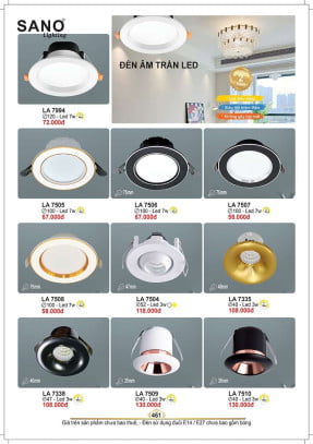 Đèn led âm trần Sano Lighting LA 7994, LA 7505, LA 7506, LA 7507, LA 7508, LA 7504, LA 7335, LA 7338, LA 7509, LA 7510