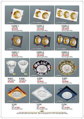 Đèn led âm trần Sano Lighting E 8338/1, E 8339/2, E 8340/3, E 8341/1, E 8342/2, E 8343/3, B 6271, B 5326, E 8329, E 8331, E 3752, E 3753, E 3754