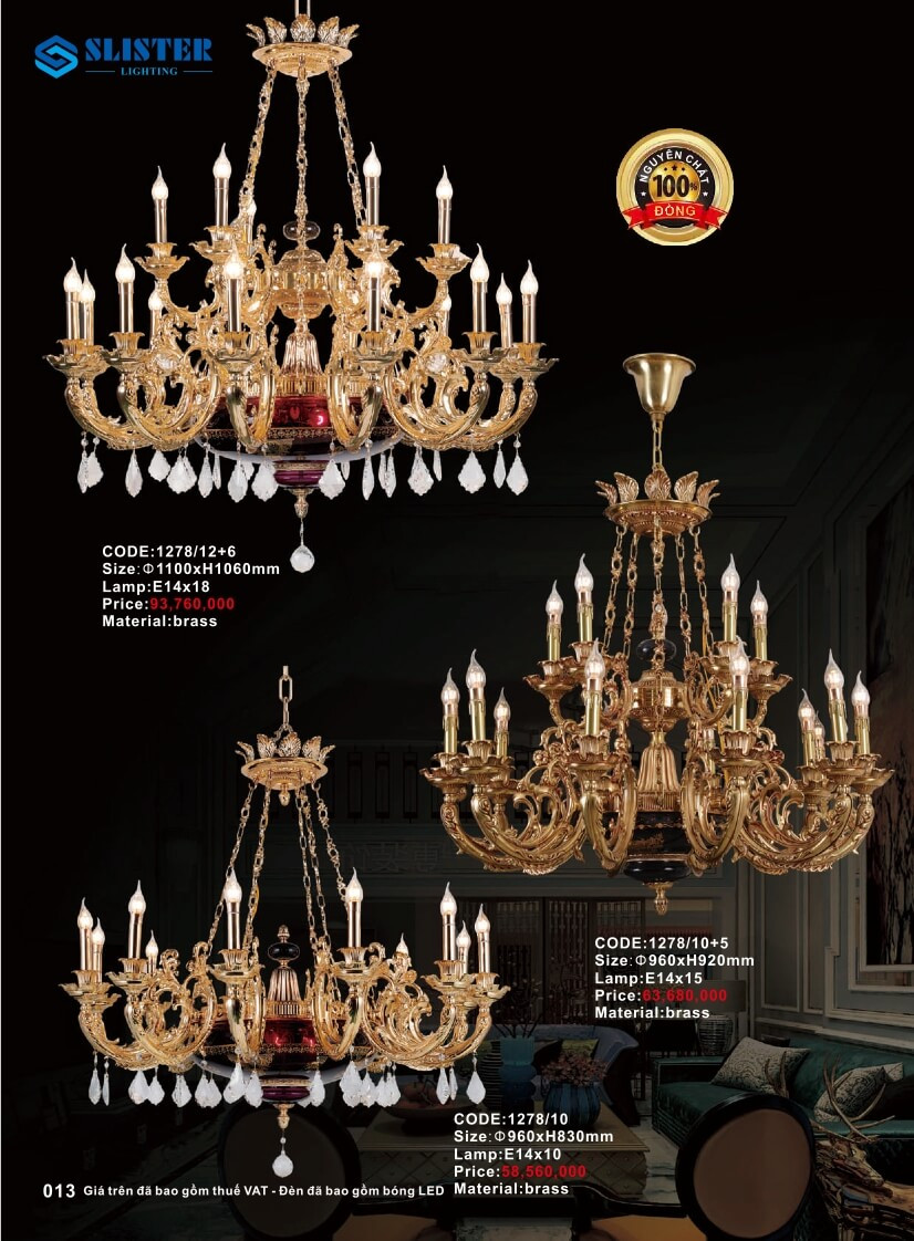 Catalogue đèn trang trí Slister Lighting