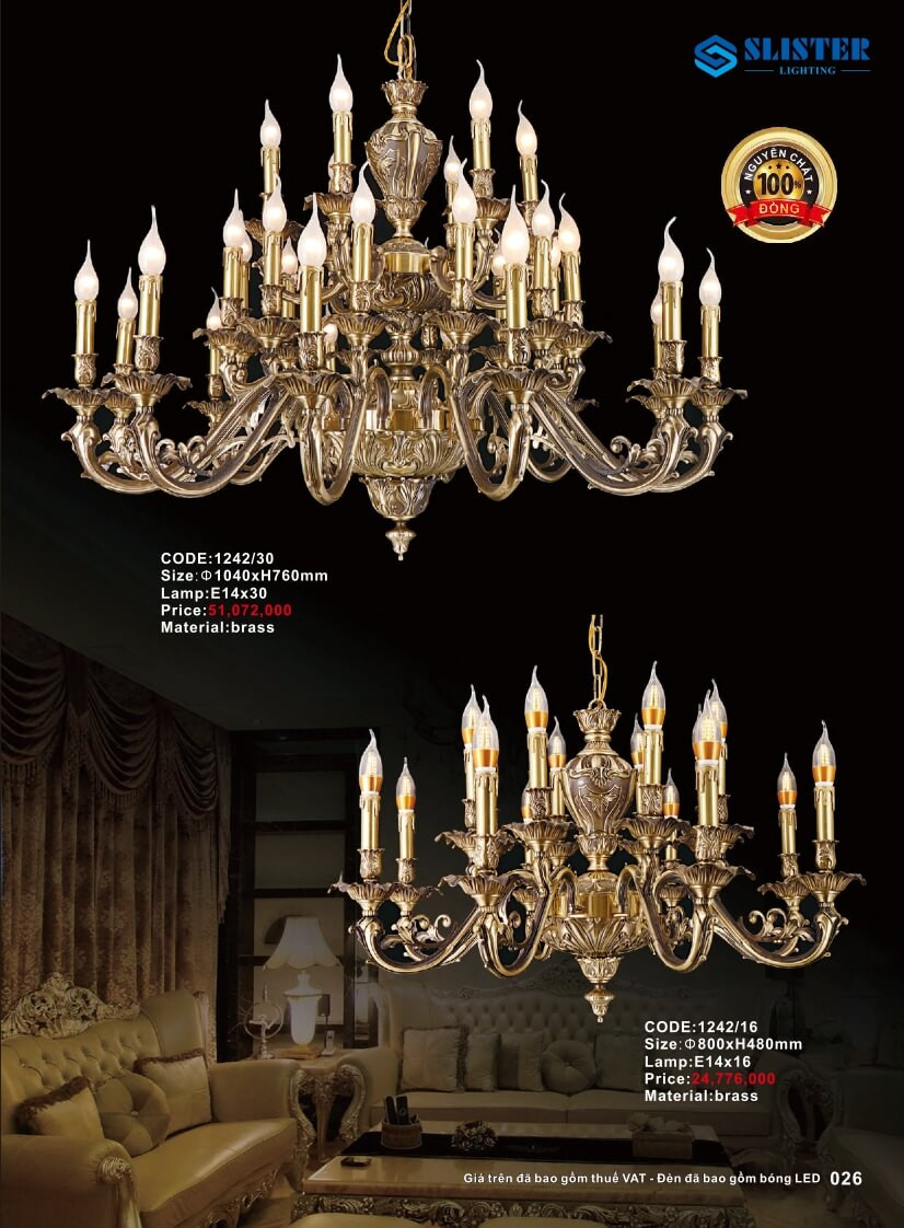 Catalogue đèn trang trí Slister Lighting