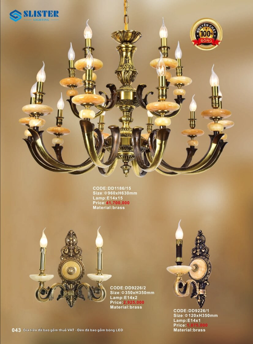 Catalogue đèn trang trí Slister Lighting